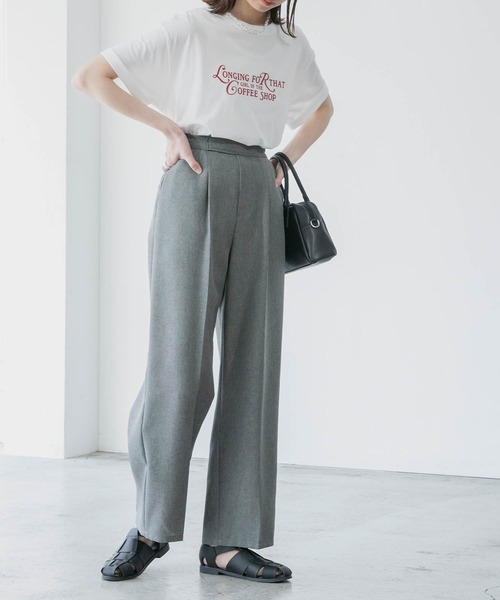 BONLECILL（ボンルシール）の「ロゴプリント cafe半袖Tシャツ（Tシャツ/カットソー・レディース・オフホワイト/サックスブルー/イエロー/ライトグリーン/アイボリー・FREE）」の15枚目の写真