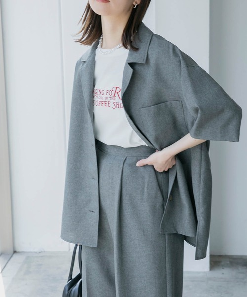 BONLECILL（ボンルシール）の「ロゴプリント cafe半袖Tシャツ（Tシャツ/カットソー・レディース・オフホワイト/サックスブルー/イエロー/ライトグリーン/アイボリー・FREE）」の16枚目の写真