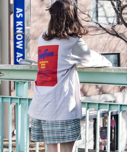 UNIVERSAL OVERALL（ユニバーサルオーバーオール）の「【UNIVERSAL OVERALL】別注 ”STONE CARVER” バックプリント ロンT（Tシャツ/カットソー・メンズ・ホワイト/ライトグレー/ブラック・MEDIUM/LARGE）」の19枚目の写真