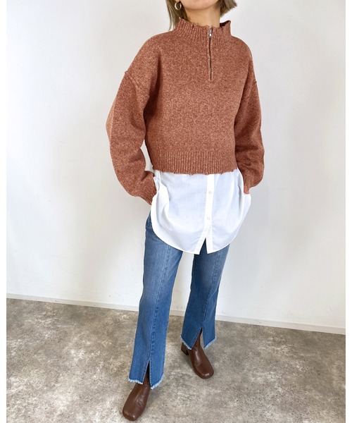 MLI'A（エムリア）の「ZIP付ショート丈ブロークンニット（ニット/セーター・レディース・ナチュラル/ブルー/イエロー系その他/オレンジ・M）」の20枚目の写真