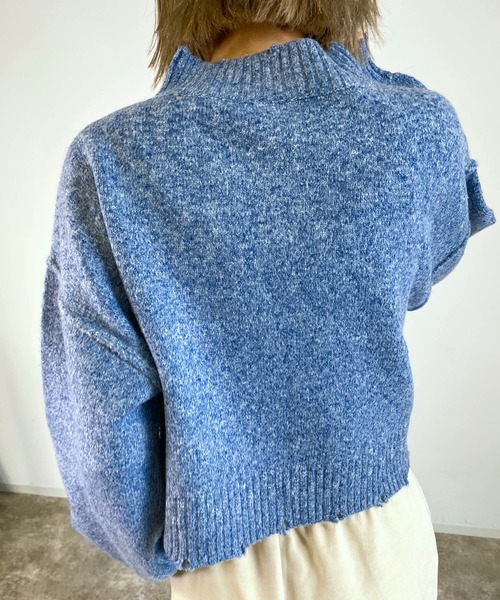 MLI'A（エムリア）の「ZIP付ショート丈ブロークンニット（ニット/セーター・レディース・ナチュラル/ブルー/イエロー系その他/オレンジ・M）」の18枚目の写真