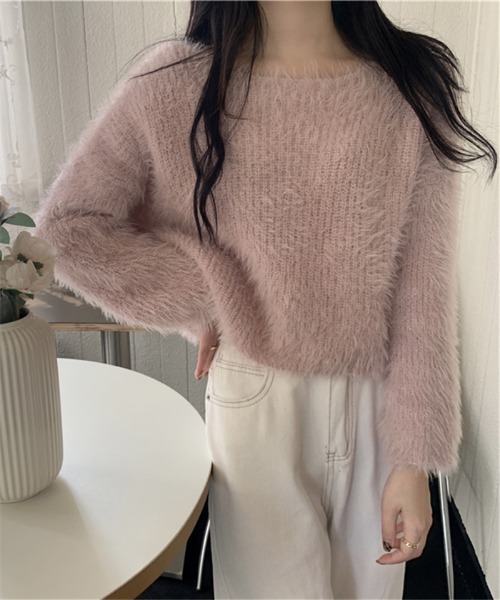 MAISON DE THERESE(メゾン ド テレーズ)の「ふんわりクルーネック ニットトップス(ニット/セーター・レディース・ブラック/グレー/ピンク/ホワイト/モカ・FREE)」の17枚目の写真