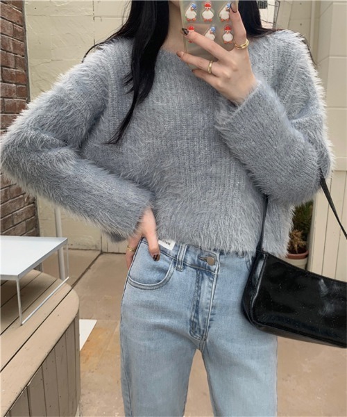 MAISON DE THERESE(メゾン ド テレーズ)の「ふんわりクルーネック ニットトップス(ニット/セーター・レディース・ブラック/グレー/ピンク/ホワイト/モカ・FREE)」の11枚目の写真