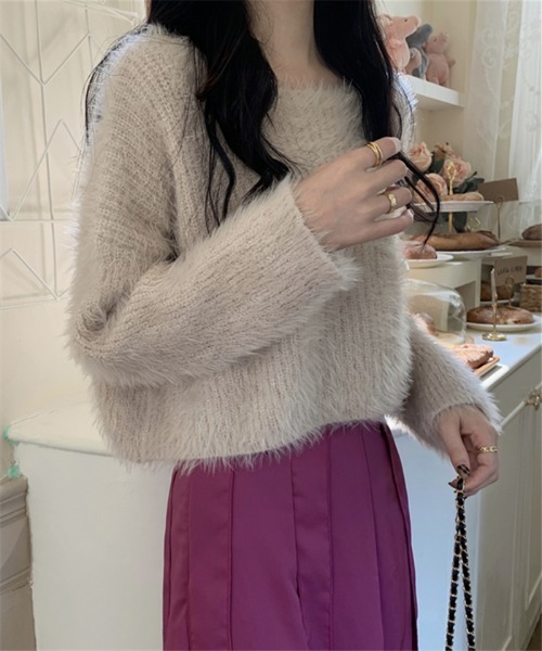 MAISON DE THERESE(メゾン ド テレーズ)の「ふんわりクルーネック ニットトップス(ニット/セーター・レディース・ブラック/グレー/ピンク/ホワイト/モカ・FREE)」の15枚目の写真