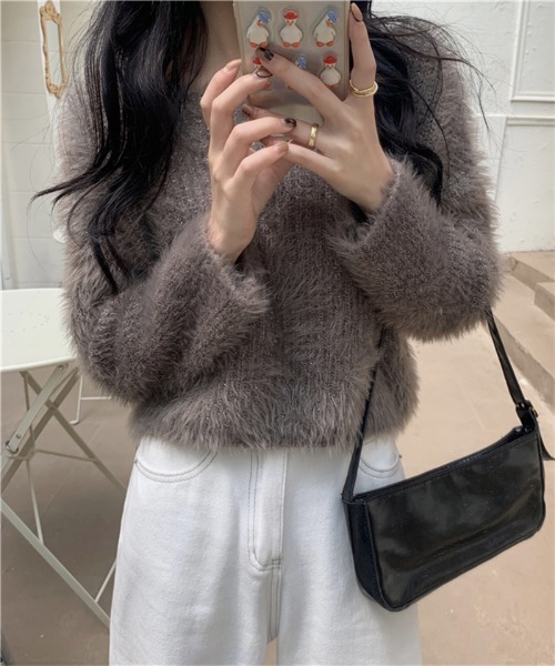 MAISON DE THERESE(メゾン ド テレーズ)の「ふんわりクルーネック ニットトップス(ニット/セーター・レディース・ブラック/グレー/ピンク/ホワイト/モカ・FREE)」の10枚目の写真