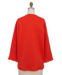 Drawer（ドゥロワー）＞ 12Gミラノ編みフリンジクルーネックジャケット