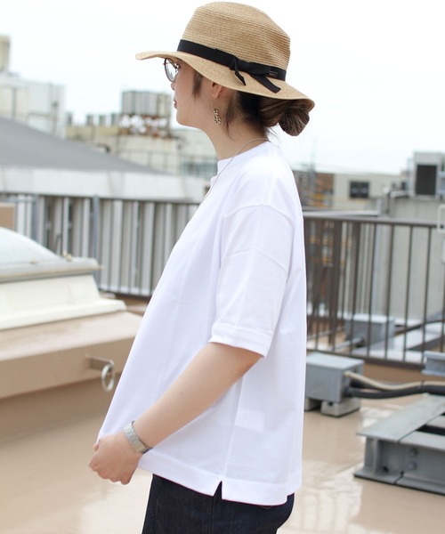 handvaerk(ハンドバーク)の「HANDVAERK/ハンドバーグ 60/2 クルーネックショートスリーブTEE CREW NECK SHORTSLEEVE TEE #6115(Tシャツ/カットソー・レディース・ホワイト/ブラック/サックスブルー・S)」の7枚目の写真
