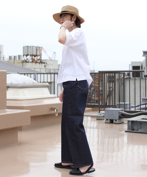 handvaerk(ハンドバーク)の「HANDVAERK/ハンドバーグ 60/2 クルーネックショートスリーブTEE CREW NECK SHORTSLEEVE TEE #6115(Tシャツ/カットソー・レディース・ホワイト/ブラック/サックスブルー・S)」の10枚目の写真