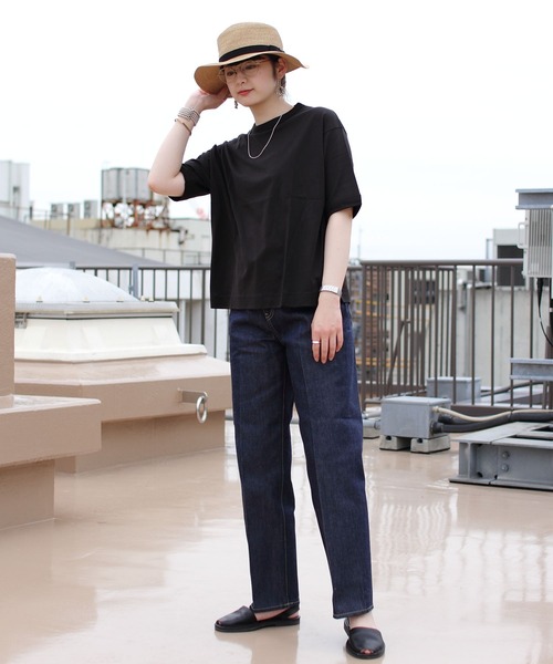 handvaerk(ハンドバーク)の「HANDVAERK/ハンドバーグ 60/2 クルーネックショートスリーブTEE CREW NECK SHORTSLEEVE TEE #6115(Tシャツ/カットソー・レディース・ホワイト/ブラック/サックスブルー・S)」の14枚目の写真