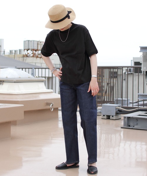handvaerk(ハンドバーク)の「HANDVAERK/ハンドバーグ 60/2 クルーネックショートスリーブTEE CREW NECK SHORTSLEEVE TEE #6115(Tシャツ/カットソー・レディース・ホワイト/ブラック/サックスブルー・S)」の15枚目の写真