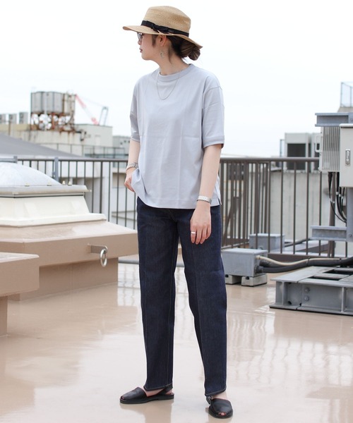 handvaerk(ハンドバーク)の「HANDVAERK/ハンドバーグ 60/2 クルーネックショートスリーブTEE CREW NECK SHORTSLEEVE TEE #6115(Tシャツ/カットソー・レディース・ホワイト/ブラック/サックスブルー・S)」の18枚目の写真