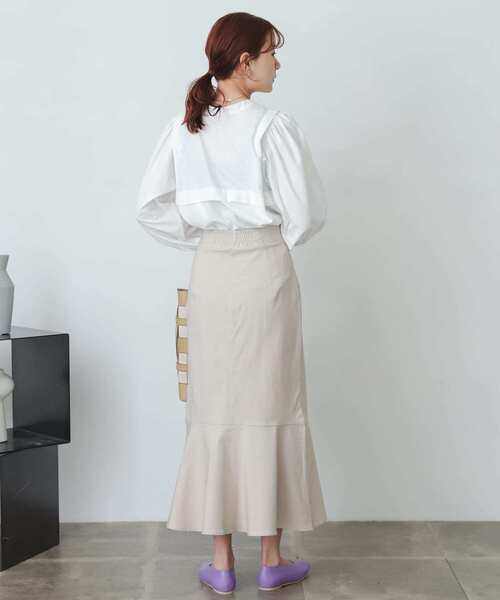 SENSE OF PLACE by URBAN RESEARCH（センスオブプレイスバイアーバンリサーチ）の「ボリュームスリーブドッキングトップ（Tシャツ/カットソー・レディース・ブラック/オフホワイト・ONE）」の21枚目の写真