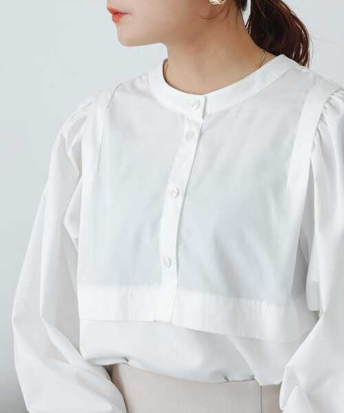 SENSE OF PLACE by URBAN RESEARCH（センスオブプレイスバイアーバンリサーチ）の「ボリュームスリーブドッキングトップ（Tシャツ/カットソー・レディース・ブラック/オフホワイト・ONE）」の4枚目の写真