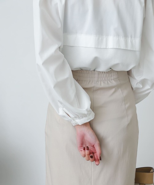 SENSE OF PLACE by URBAN RESEARCH（センスオブプレイスバイアーバンリサーチ）の「ボリュームスリーブドッキングトップ（Tシャツ/カットソー・レディース・ブラック/オフホワイト・ONE）」の7枚目の写真