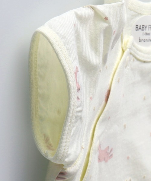 BRANSHES（ブランシェス）の「うさぎ＆雲柄肌着付き半袖2WAYオール（ロンパース・キッズ・ピンク/アイボリー・フリー）」の5枚目の写真