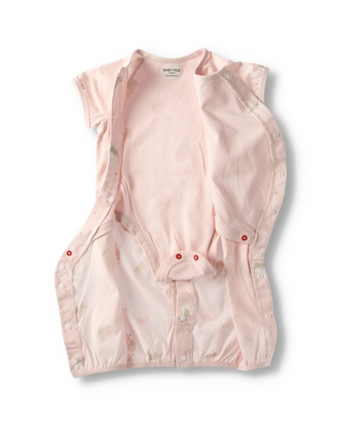 BRANSHES（ブランシェス）の「うさぎ＆雲柄肌着付き半袖2WAYオール（ロンパース・キッズ・ピンク/アイボリー・フリー）」の22枚目の写真