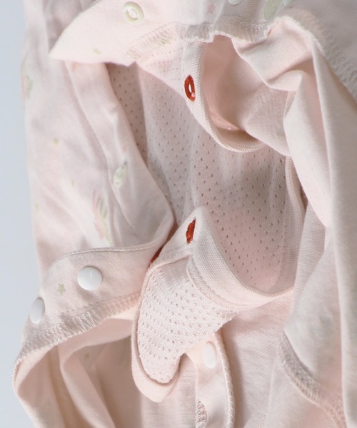 BRANSHES（ブランシェス）の「うさぎ＆雲柄肌着付き半袖2WAYオール（ロンパース・キッズ・ピンク/アイボリー・フリー）」の14枚目の写真