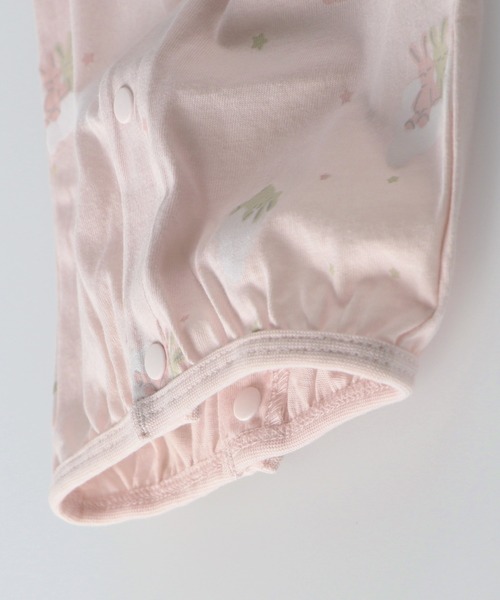 BRANSHES（ブランシェス）の「うさぎ＆雲柄肌着付き半袖2WAYオール（ロンパース・キッズ・ピンク/アイボリー・フリー）」の9枚目の写真