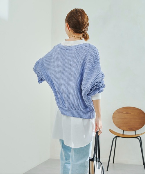 DouDou（ドゥドゥ）の「メッシュプルオーバー（ニット/セーター・レディース・オフホワイト/グレイッシュベージュ/バイオレット/ピンク・FREE）」の15枚目の写真