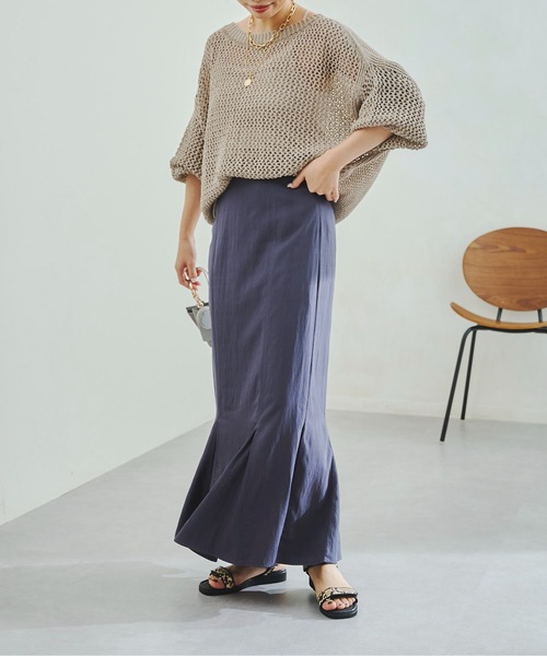 DouDou（ドゥドゥ）の「メッシュプルオーバー（ニット/セーター・レディース・オフホワイト/グレイッシュベージュ/バイオレット/ピンク・FREE）」の16枚目の写真