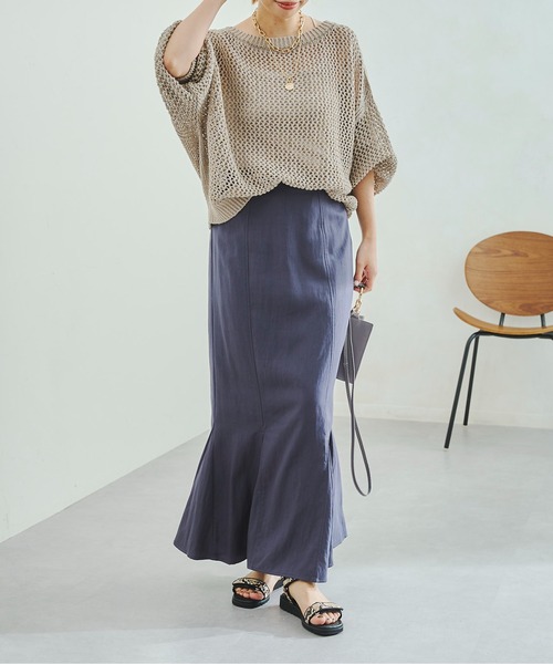 DouDou（ドゥドゥ）の「メッシュプルオーバー（ニット/セーター・レディース・オフホワイト/グレイッシュベージュ/バイオレット/ピンク・FREE）」の17枚目の写真