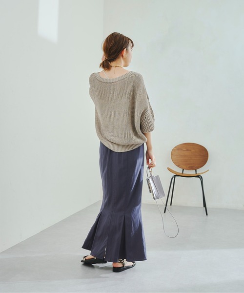 DouDou（ドゥドゥ）の「メッシュプルオーバー（ニット/セーター・レディース・オフホワイト/グレイッシュベージュ/バイオレット/ピンク・FREE）」の21枚目の写真