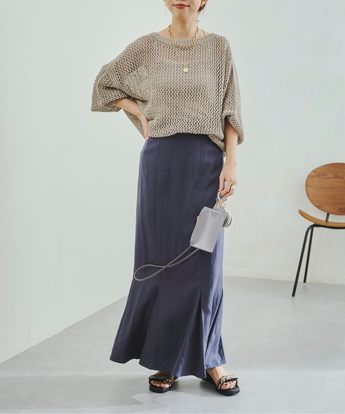 DouDou（ドゥドゥ）の「メッシュプルオーバー（ニット/セーター・レディース・オフホワイト/グレイッシュベージュ/バイオレット/ピンク・FREE）」の18枚目の写真