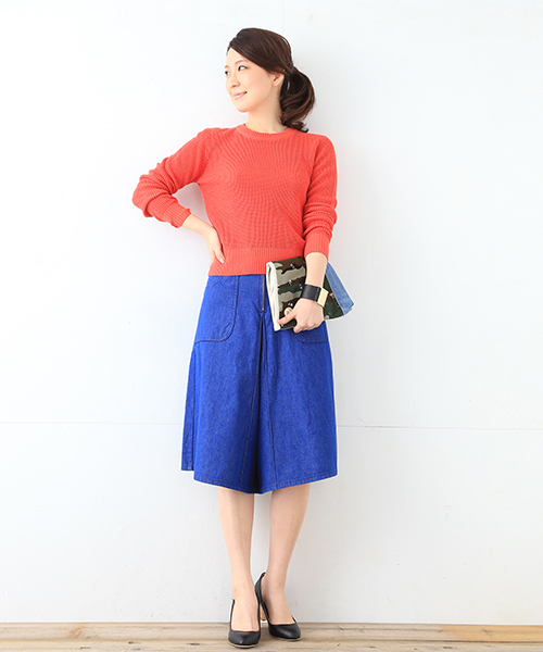 B:MING by BEAMS（ビーミングバイビームス）の「★2 ビーミング by ビームス / ワッフル編みプルオーバー（ニット/セーター・レディース・オフホワイト/トップグレー/ターコイズブルー/オレンジ・ONE SIZE）」の7枚目の写真