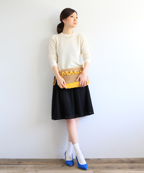 B:MING by BEAMS（ビーミングバイビームス）の「★2 ビーミング by ビームス / ワッフル編みプルオーバー（ニット/セーター・レディース・オフホワイト/トップグレー/ターコイズブルー/オレンジ・ONE SIZE）」の16枚目の写真