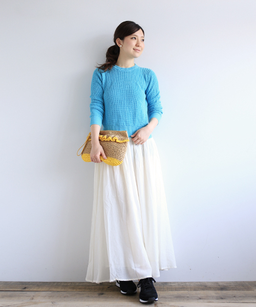 B:MING by BEAMS（ビーミングバイビームス）の「★2 ビーミング by ビームス / ワッフル編みプルオーバー（ニット/セーター・レディース・オフホワイト/トップグレー/ターコイズブルー/オレンジ・ONE SIZE）」の17枚目の写真