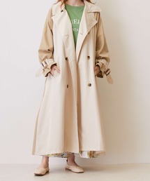 PAPAVER（パパヴェル）の「【PAPAVER】エステルツイル配色コート（トレンチコート）」