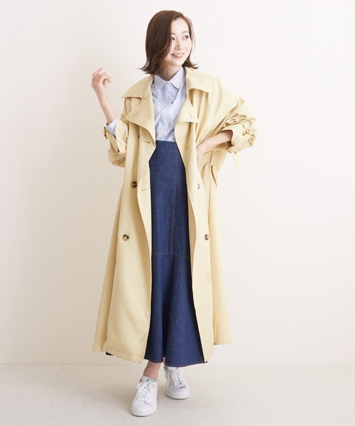 【セール】【PAPAVER】エステルツイル配色コート（トレンチコート）｜PAPAVER（パパヴェル）