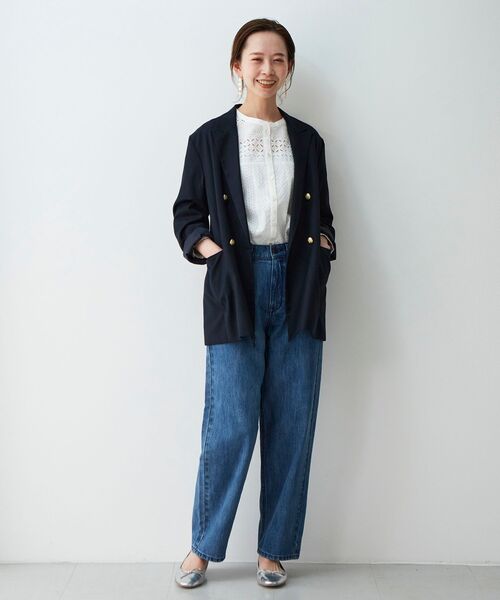 le.coeur blanc（ルクールブラン）の「デニムハイウエストパンツ（デニムパンツ・レディース・ネイビー/ブルー・38/36）」の17枚目の写真