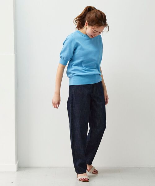 le.coeur blanc（ルクールブラン）の「デニムハイウエストパンツ（デニムパンツ・レディース・ネイビー/ブルー・38/36）」の3枚目の写真