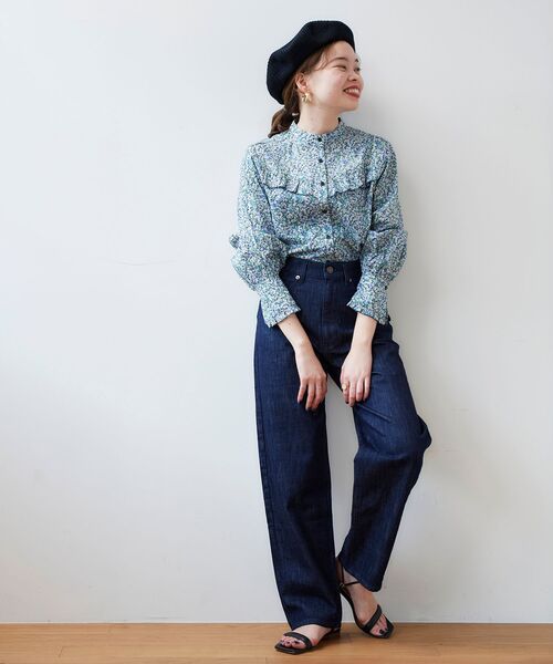 le.coeur blanc（ルクールブラン）の「デニムハイウエストパンツ（デニムパンツ・レディース・ネイビー/ブルー・38/36）」の7枚目の写真