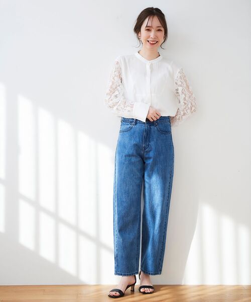 le.coeur blanc（ルクールブラン）の「デニムハイウエストパンツ（デニムパンツ・レディース・ネイビー/ブルー・38/36）」の11枚目の写真