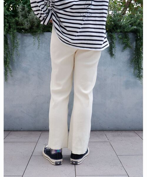 MANASTASH(マナスタッシュ)の「MANASTASH/マナスタッシュ W's RIB FLARE PANTS ウィメンズリブフレアパンツ(その他パンツ・レディース・ブラック/アイボリー/ミント・MEDIUM)」の5枚目の写真