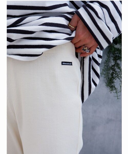 MANASTASH(マナスタッシュ)の「MANASTASH/マナスタッシュ W's RIB FLARE PANTS ウィメンズリブフレアパンツ(その他パンツ・レディース・ブラック/アイボリー/ミント・MEDIUM)」の8枚目の写真
