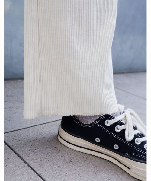 MANASTASH(マナスタッシュ)の「MANASTASH/マナスタッシュ W's RIB FLARE PANTS ウィメンズリブフレアパンツ(その他パンツ・レディース・ブラック/アイボリー/ミント・MEDIUM)」の6枚目の写真