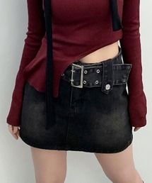 FOLLOWIN | ローウエストベルトデニムスカート(スカート)