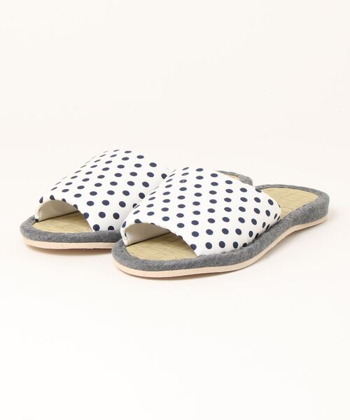 DONOBAN（ドノバン）の「ドット畳スリッパ[E]（その他シューズ・レディース・ホワイト/ブルー・ONESIZE）」の6枚目の写真