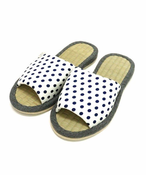 DONOBAN（ドノバン）の「ドット畳スリッパ[E]（その他シューズ・レディース・ホワイト/ブルー・ONESIZE）」の8枚目の写真