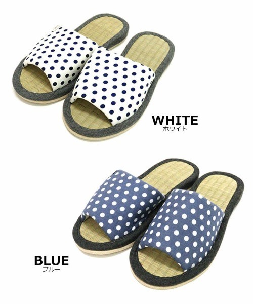 DONOBAN（ドノバン）の「ドット畳スリッパ[E]（その他シューズ・レディース・ホワイト/ブルー・ONESIZE）」の9枚目の写真