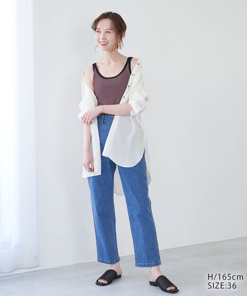 ROPE' PICNIC(ロペピクニック)の「【WEB限定】デニムベイカーパンツ(デニムパンツ・レディース・ネイビー/ブルー・36/38/40)」の5枚目の写真