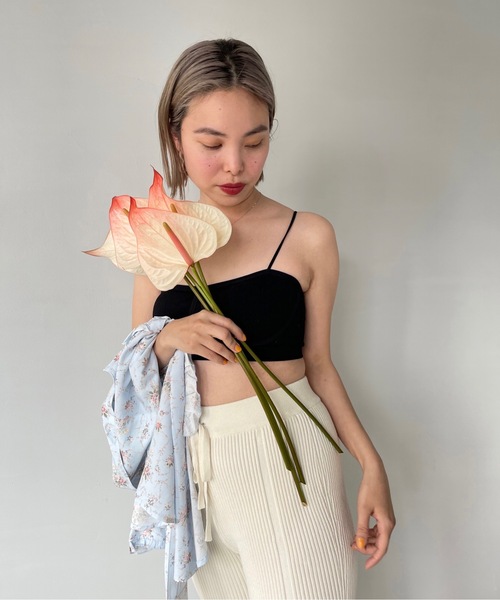 SANSeLF（サンセルフ）の「カップ付きショートキャミソール【SANSeLF】sany22s004（キャミソール・レディース・ホワイト/ブラック/モカ・FREE）」の4枚目の写真