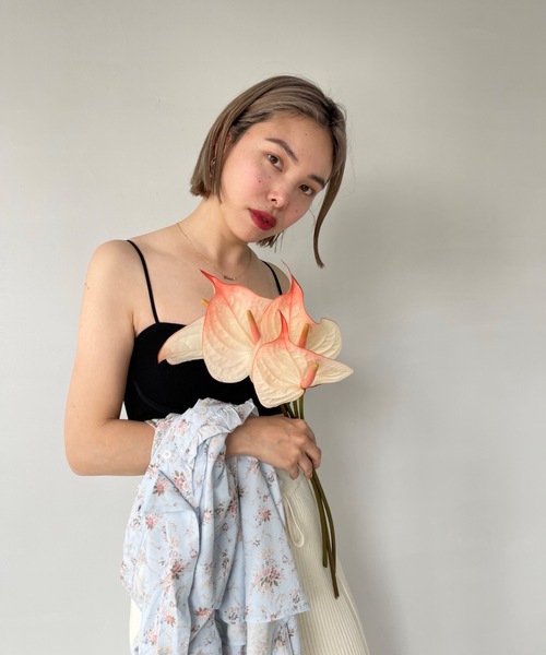 SANSeLF（サンセルフ）の「カップ付きショートキャミソール【SANSeLF】sany22s004（キャミソール・レディース・ホワイト/ブラック/モカ・FREE）」の5枚目の写真