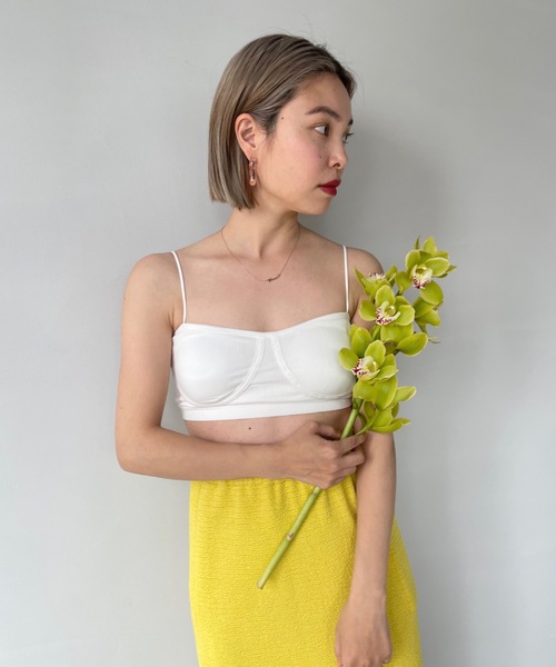 SANSeLF（サンセルフ）の「カップ付きショートキャミソール【SANSeLF】sany22s004（キャミソール・レディース・ホワイト/ブラック/モカ・FREE）」の9枚目の写真