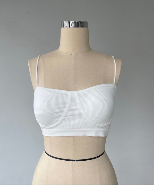 SANSeLF（サンセルフ）の「カップ付きショートキャミソール【SANSeLF】sany22s004（キャミソール・レディース・ホワイト/ブラック/モカ・FREE）」の15枚目の写真