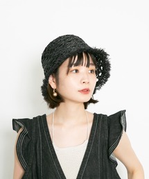 KBF | ラフィアフリンジバケットHAT(ハット)