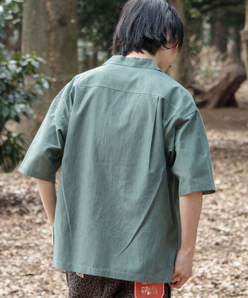 GLOSTER（グロスター）の「【WORK ABOUT/ワークアバウト】TROPICAL SHIRT トロピカルオープンカラーシャツ（シャツ/ブラウス・メンズ・キナリ/ブラック/グリーン/グレイッシュブルー・MEDIUM/LARGE）」の14枚目の写真